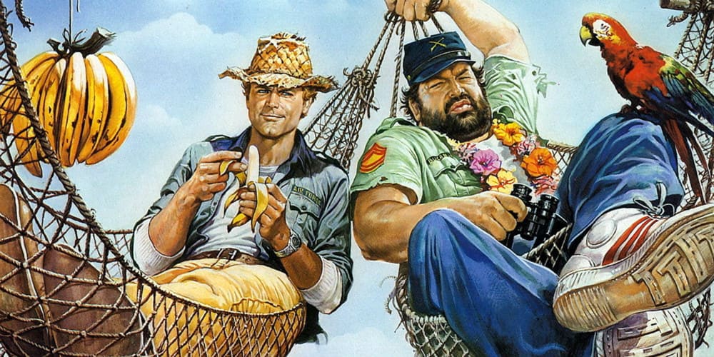 Bud Spencer és Terence Hill a Kincs, ami nincs című film plakátján