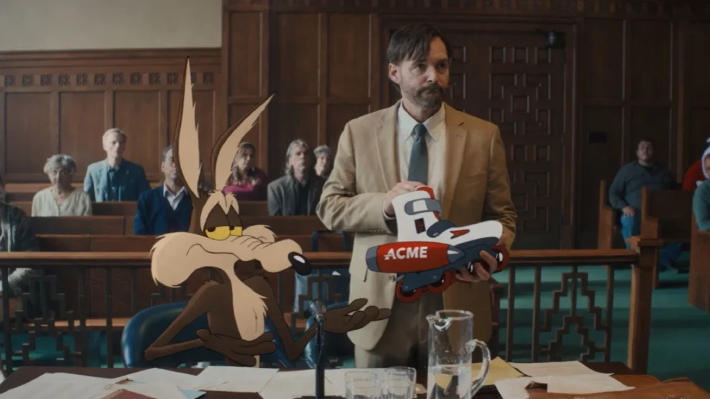 Wile E. Coyote és ügyvédje a Coyote vs. ACME című film egyik jelenetében