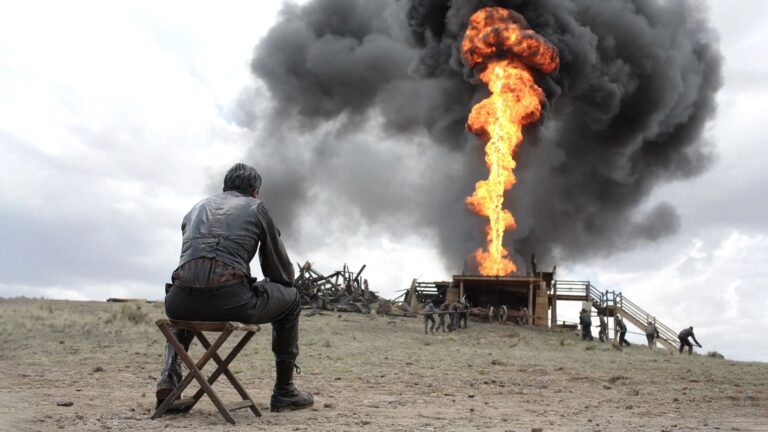 Jelenetfotó Paul Thomas Anderson Vérző olaj című filmjéből, melyet 2026 szeptemberében tűz műsorra a budapesti Uránia mozi 35mm-es celluloid kópiáról