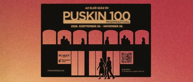 A Puskin 100 vetítéssorozatot hirdető banner