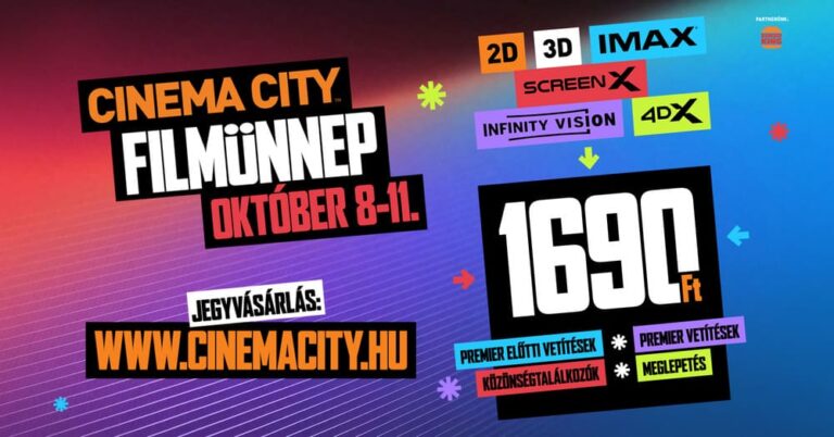 Hétvégén minden filmre 1690 forintért válthatsz jegyet a Cinema City Filmünnepen!
