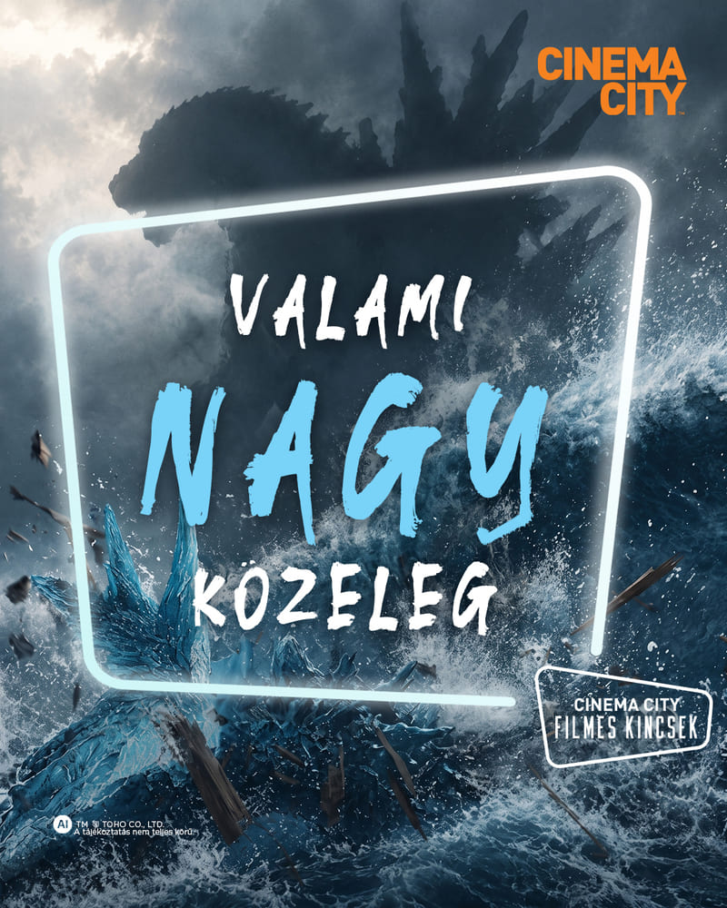 A magyar Cinema City Godzilla Minus Zero merch-öket promózó közösségi média posztja a film 2026 november 5-i premierje kapcsán